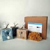 Greel extra virigin olive oil soaps with donkey milk soap, activated carbon soap, sea salt soap, cold process