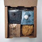 extra virigin olive oil soaps with donkey milk, activated carbon, sea salt, cold process, gift box inside