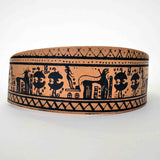 Geometric period leather bracelet geometrical painting