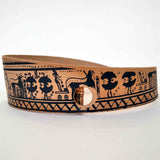 Geometric period leather bracelet horse