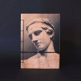 A6 notebook cretan goat leather silkscreen-diadumenos side