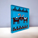 Pan, the goat God coaster  Plexiglass, screenprint, lazer cut & hand polished.  Unique silkscreen method.  Handmade in Sparta, Greece - side 3d decoration