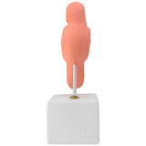 ancient greek owl figurine recplia coral color - figurine owl heron with quote about widsom and wonder (side)