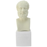 Ice White bust of Aristotle with quote Happiness depends upon ourselves (front)
