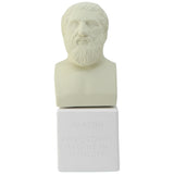 Plato Bust in ice white color with quote philosophy begins in wonder (front)