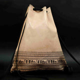 geometrical period goat leather backpack drawstring front - Mythology clothing and accessories for mythical style with quality in mind. Dark academia aesthetic bags and accessories be part of the myth
