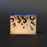 Greek leather coin purse with Greek art octopus from minoan Crete - back