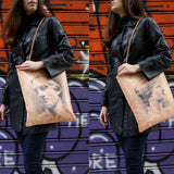 Leather Tote - Aphrodite of Milos and Diadumenos tote bag - Cretan goat leather