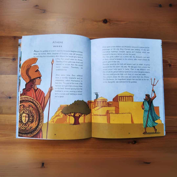 Greek goddess Athena story for kids in Greek mythology book with illustrations