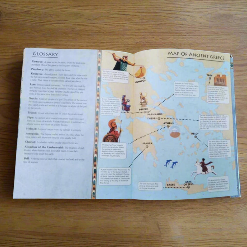 Greek gods map of ancient Greece for kids