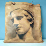 Aphrodite of Milos and Diadumenos tote bag - Cretan goat leather - Diadumenos side