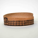 Geometric period leather bracelet back