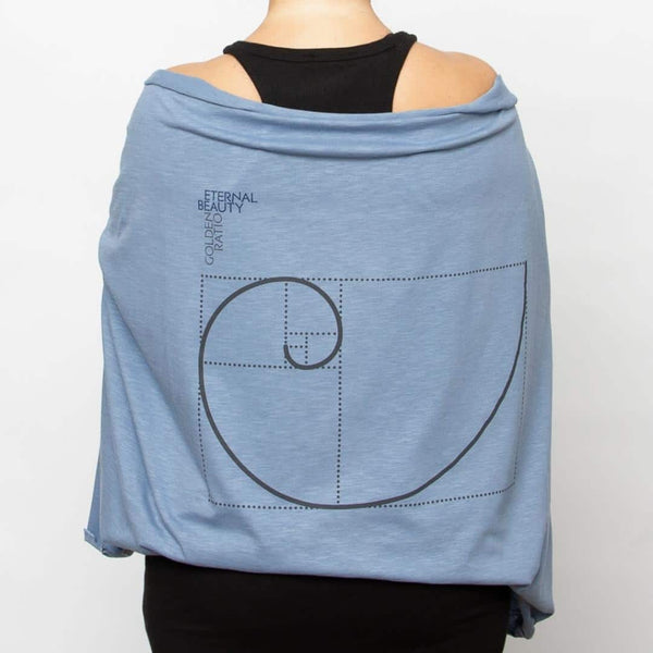 golden ratio shawl gift in blue color