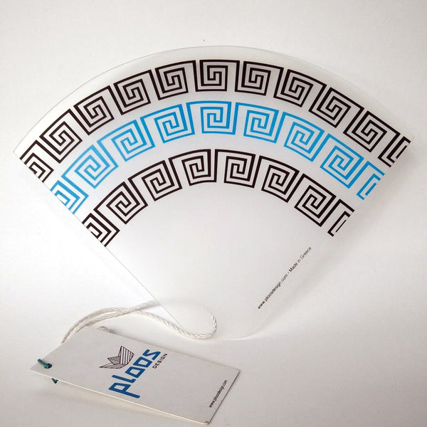Greek meanders pattern on a fan made in Greece perfect gift for her