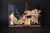 Large goat leather silkscreen portfolio with the abduction of the daughters of Leucippus from a sanctuary of Aphrodite - front