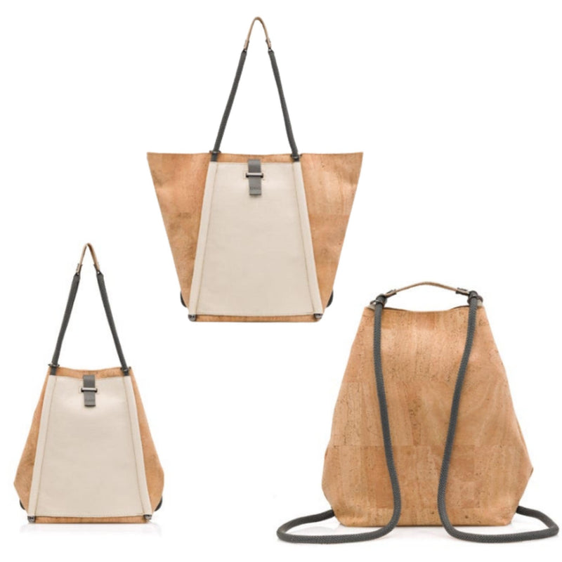 convertible bag from cork and leather