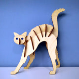 Cat 3d puzzle made from plywood with exceptional design front