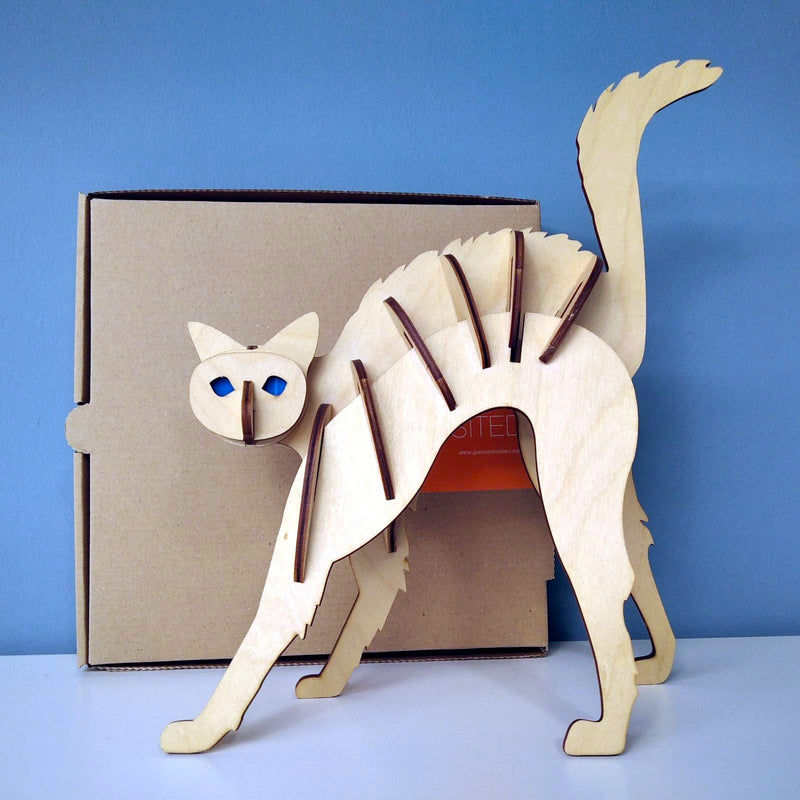 Cat 3d puzzle made from plywood with exceptional design 