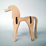 Horse small 3d plywood puzzle side