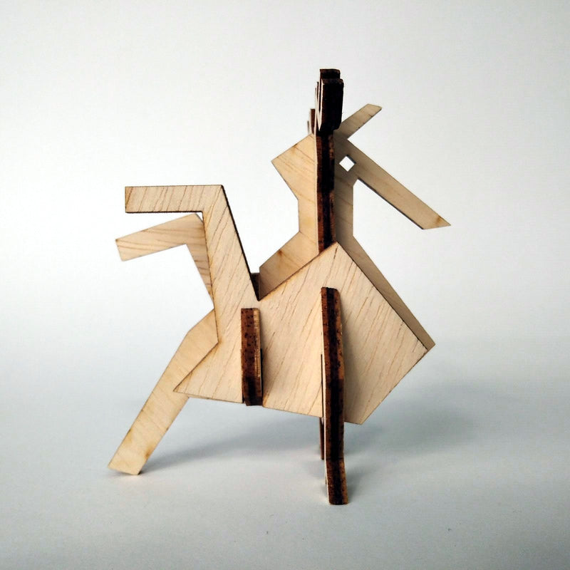 The rooster small 3d plywood puzzle inspired by Greek nature side view