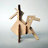 The rooster small 3d plywood puzzle inspired by Greek nature in a geometric way