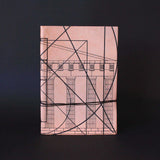 Goat leather silkscreen A6 notebook about golden ratio and Greek architecture front side