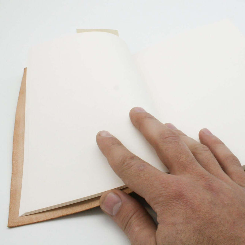 Goat leather silkscreen A6 notebook about golden ratio and Greek architecture inside