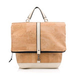 Convertible backpack from cork and creme leather small