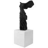 Nike of samothrace replica in Black - Nike the winged victory Ηellenic sculpture from greek statues painted collection of famous greek sculptures (angle)