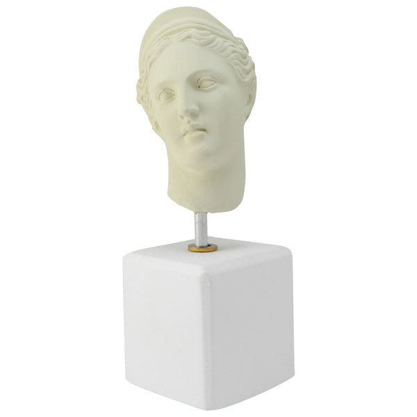 Female Greek head statue - Ice White Bust of Goddess Artemis (front angle)