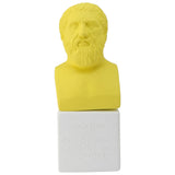 modern Plato bust in lemon color with quote philosophy begins in wonder (front)
