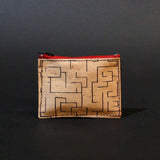 Minotaur and labyrinth leather Coin Purse from crete - front