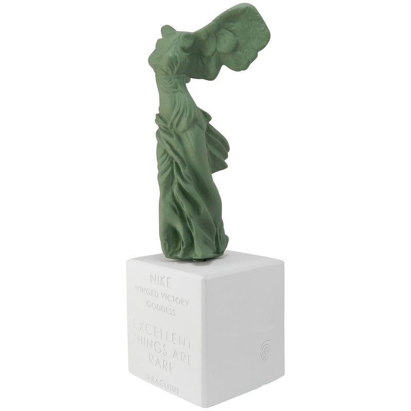Female greek statue of Nike of Samothrace in pine color (3/4 view) replica