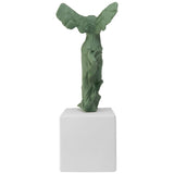 Female greek statue of Nike of Samothrace in pine color (back) replica