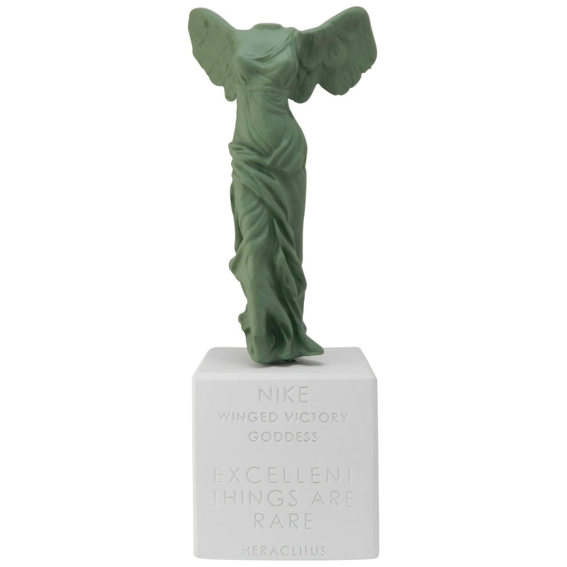 Female greek statue of Nike of Samothrace in pine color (front) replica
