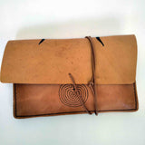 Labyrinth and Minotaur small leather tobacco pouch back
