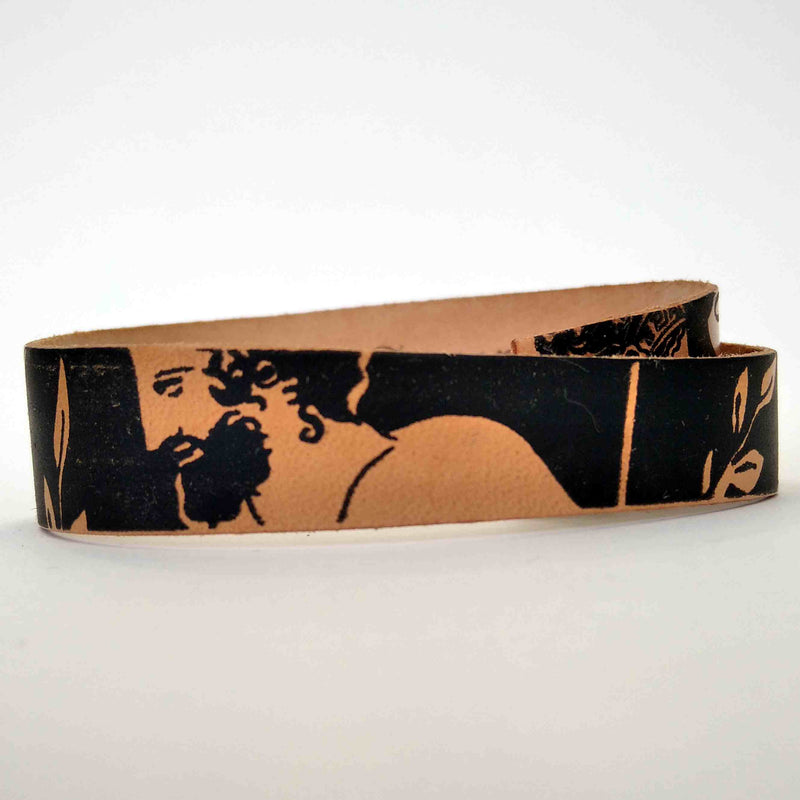 The abduction of the daughters of Leucippus by dioskouroi goat leather bracelet zeus detail